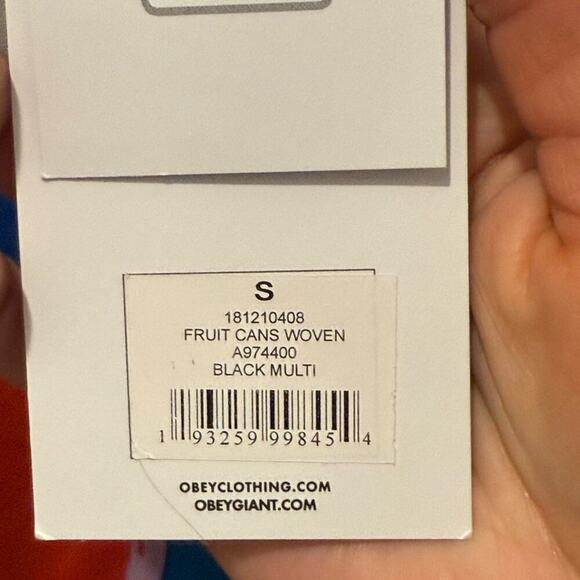 OBEY Fruit Cans Shirt S NWT Graphic Print Camp Collar Festival Streetwear - Picture 12 of 12